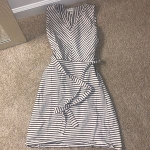 Monteau black and white strip dress